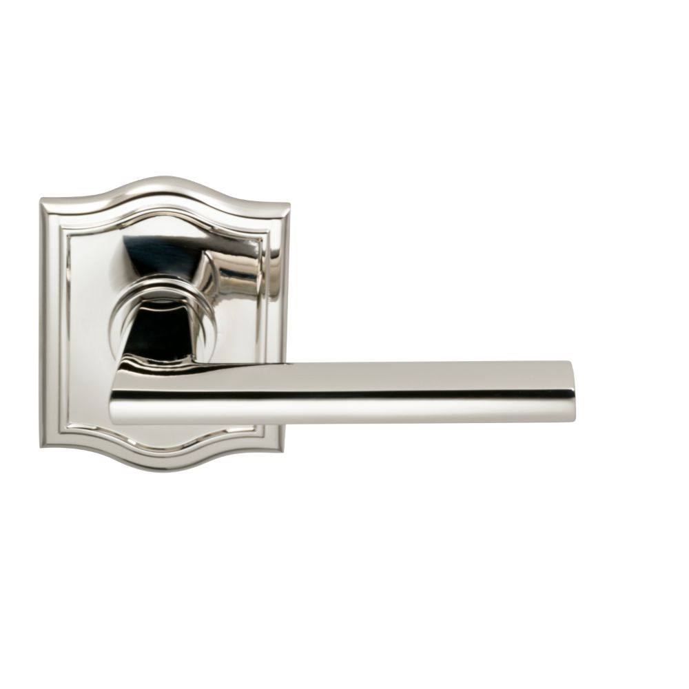 Omnia Industries 925AR/L.SD14 WDG.LVR, ARCH.ROSE,LH SD US14 in Polished Nickel Plated