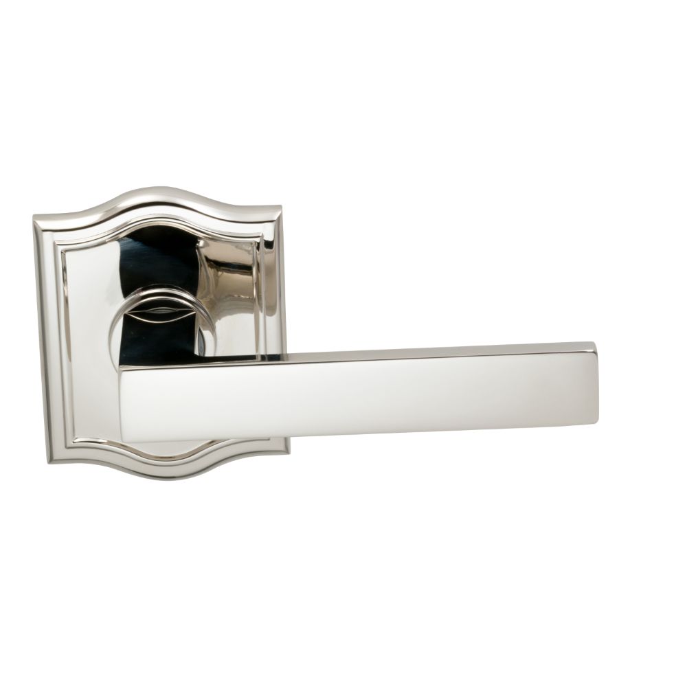Omnia Industries 930AR/L.SD14 SQ.LVR, ARCH.ROSE,LH SD US14 in Polished Nickel Plated