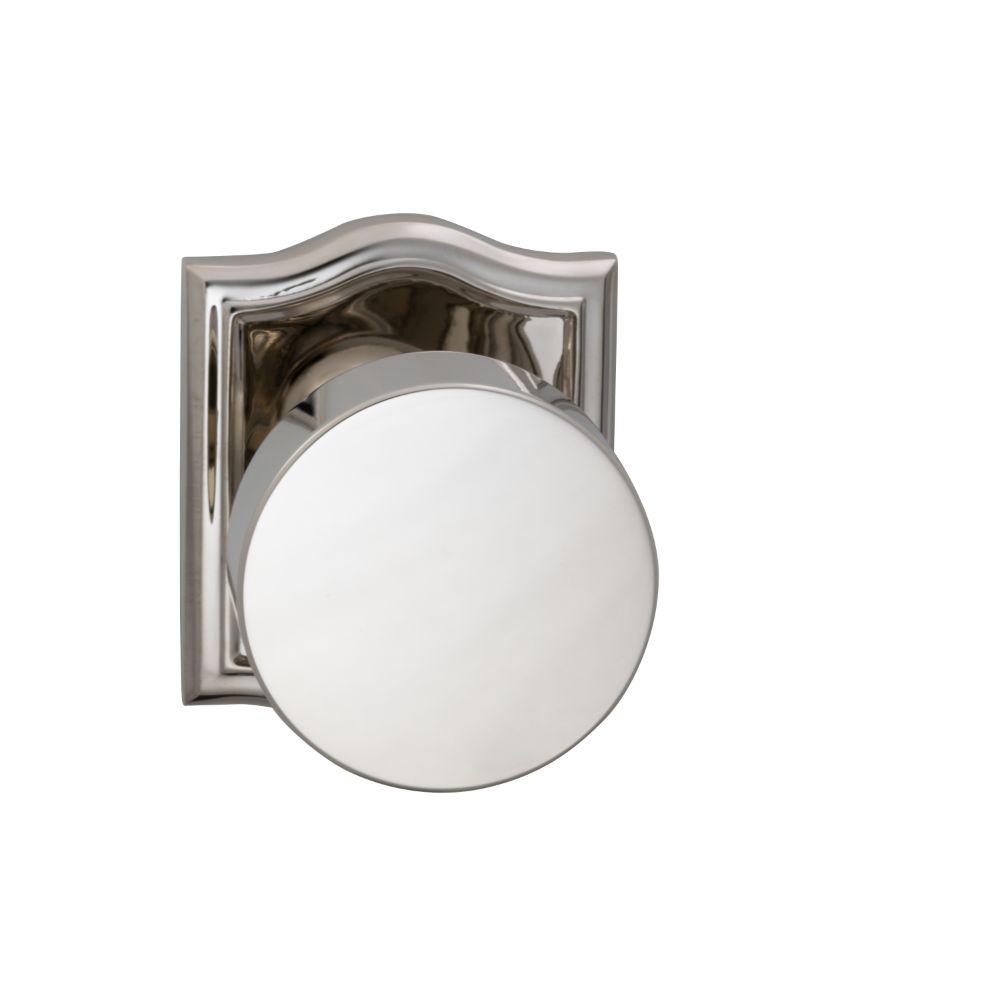 Omnia Industries 935AR/0.SD14 PUCK KN, ARCH.ROSE,S.D. US14 in Polished Nickel Plated
