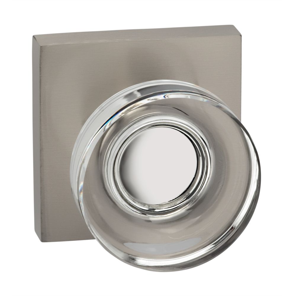 Omnia Industries 936SQ/238F.PA14 GLASS.KN,SQ.ROSE,PASS. US14 in Polished Nickel Plated