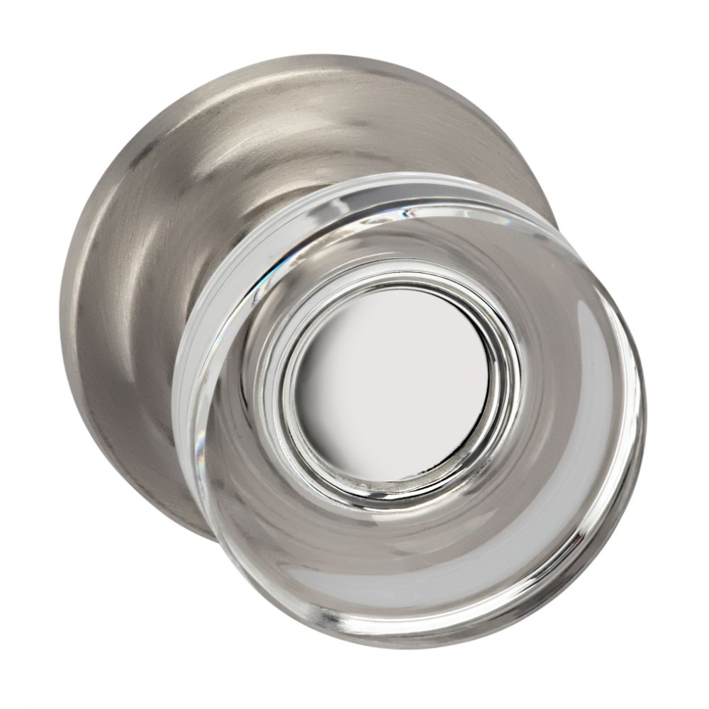 Omnia Industries 936TD/238F.PA15 GLASS KN,TRAD.ROSE,PASS.US15 in Satin Nickel Plated