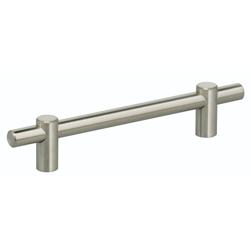 Omnia 9458/128.32D 5" Center to Center Thick Modern Bar Cabinet Pull Satin Stainless Steel Finish