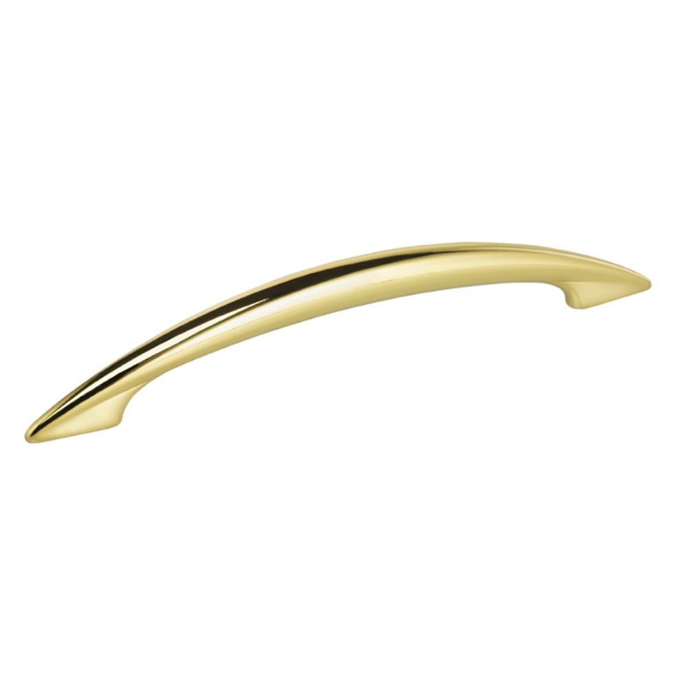 Omnia 9461/165.3 Arched 6-1/2" Center to Center Cabinet Pull Bright Brass Finish