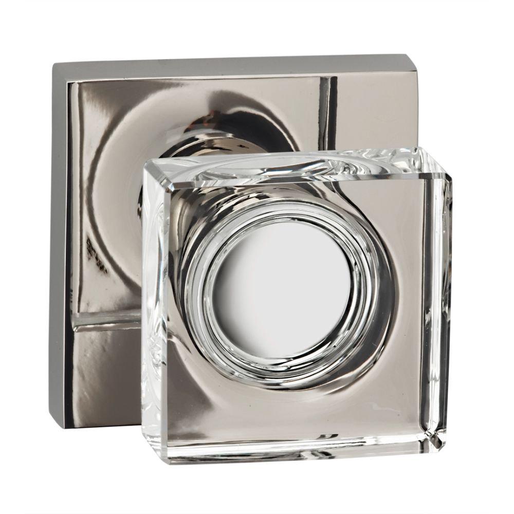 Omnia Industries 956SQ/238F.PA26 GLASS.KN,SQ.ROSE,PASS. US26 in Polished Chrome Plated