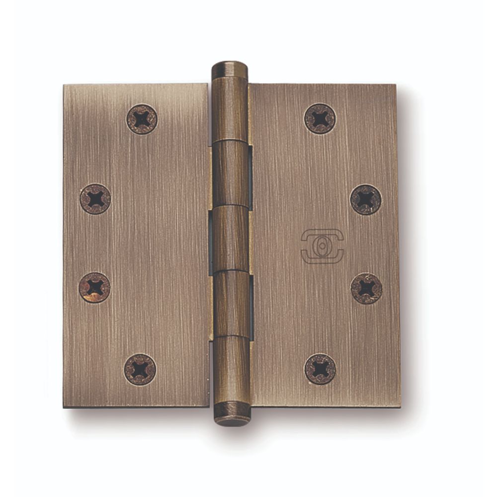Omnia 985/45BTN.SB 4-1/2" x 4-1/2" Square Hinge with Button Tips Shaded Bronze Finish
