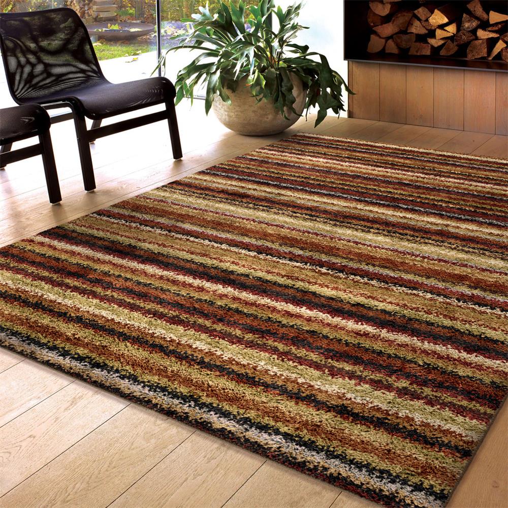 _1713 5X8 - Orian Rugs 1713 5x8 Shag Stripes Alberton Multi Area Rug (5 ...