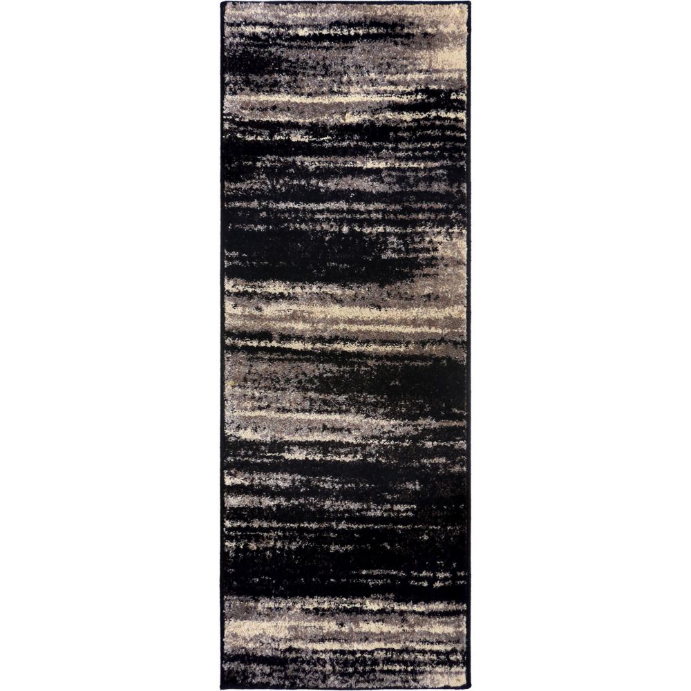 Orian Rugs AHS Interference Black Rug 2 Ft. X 6 Ft.