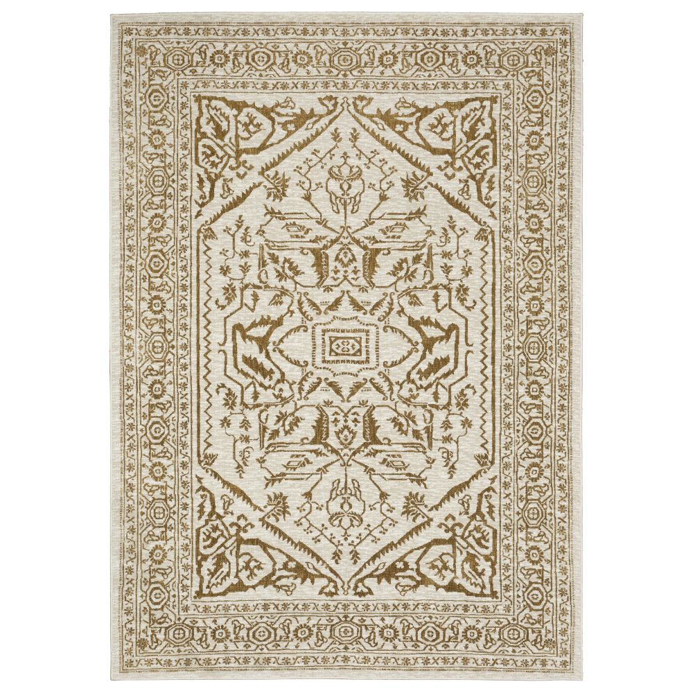 Oriental Weavers INT03 Intrigue Rug in Ivory/ Gold