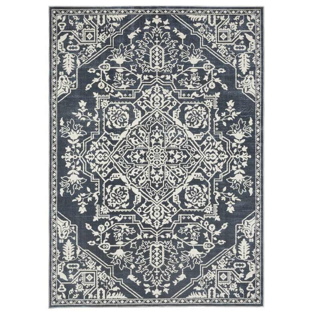 Oriental Weavers INT10 Intrigue Rug in Blue/ Ivory