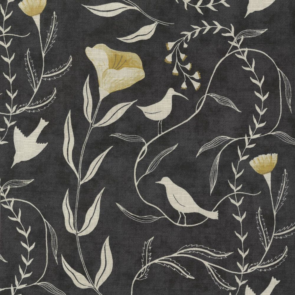 Elana Gabrielle 140040 Birdsong Fabric in Coal