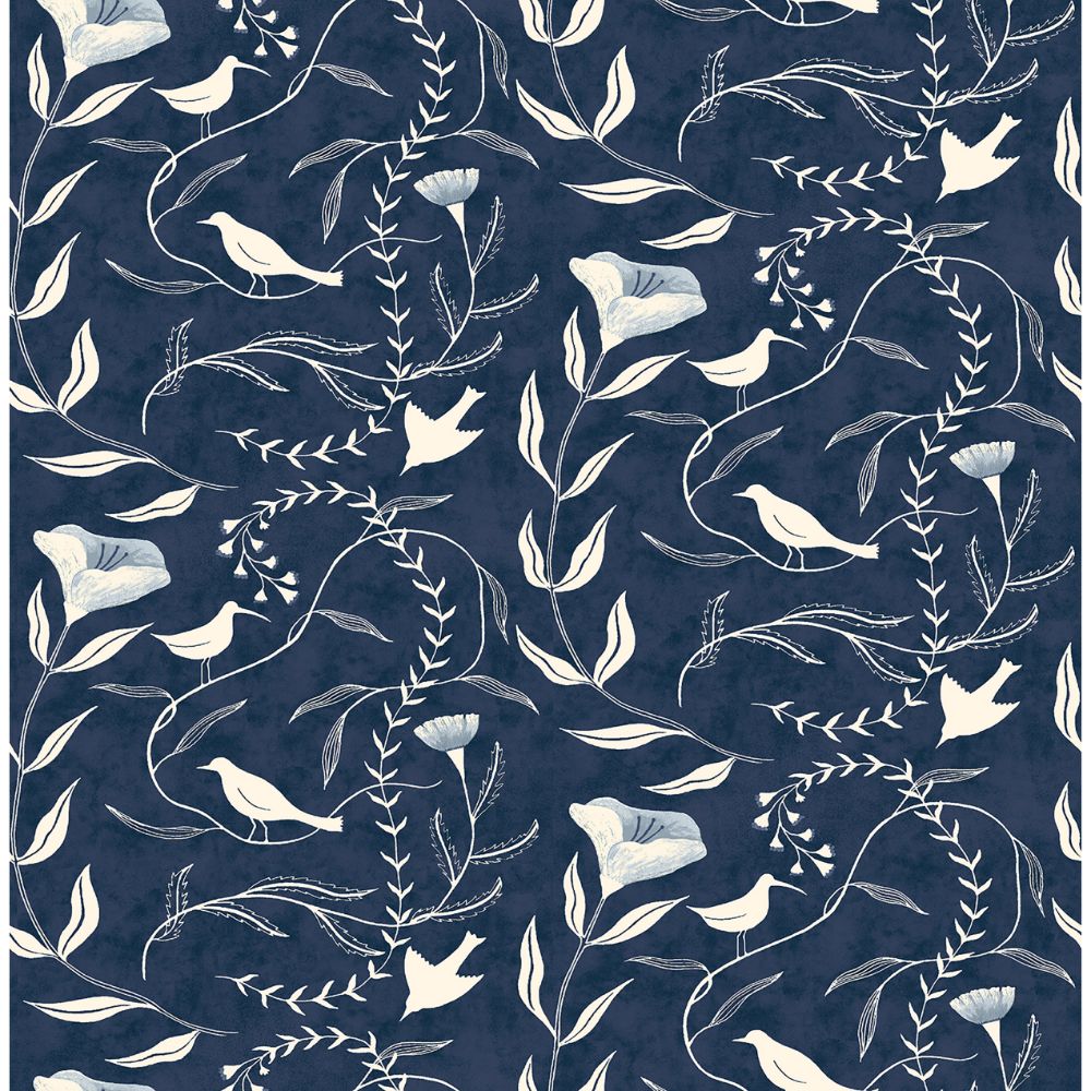 Elana Gabrielle 140090WR Birdsong Peel and Stick Wallpaper in Baltic