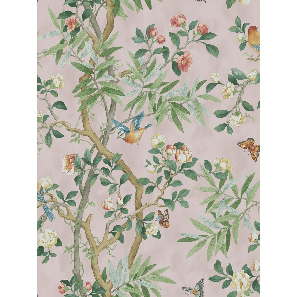 Surface Style 160022WR Kimono Vine Peel and Stick Wallpaper in Rose 
