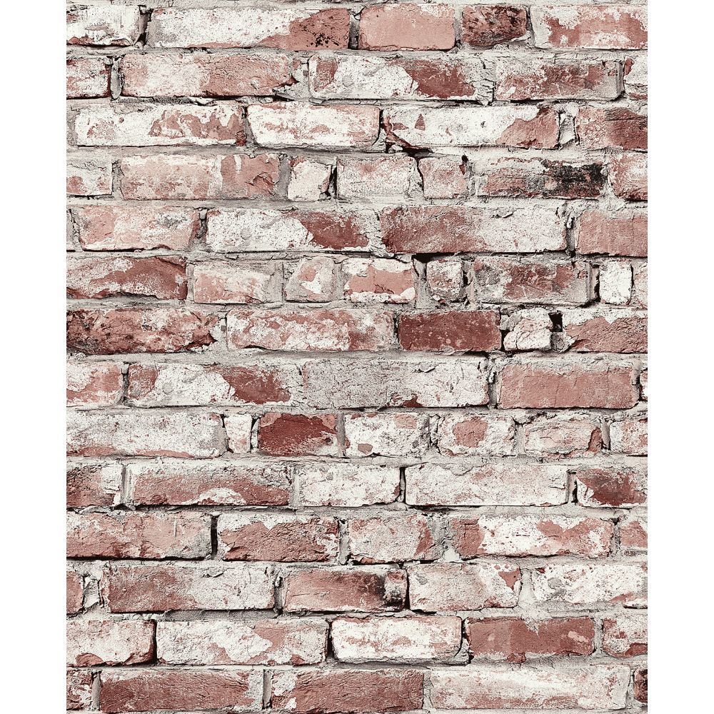 P/K Lifestyles 160051WR Brickwork Peel and Stick Wallpaper in Clay 