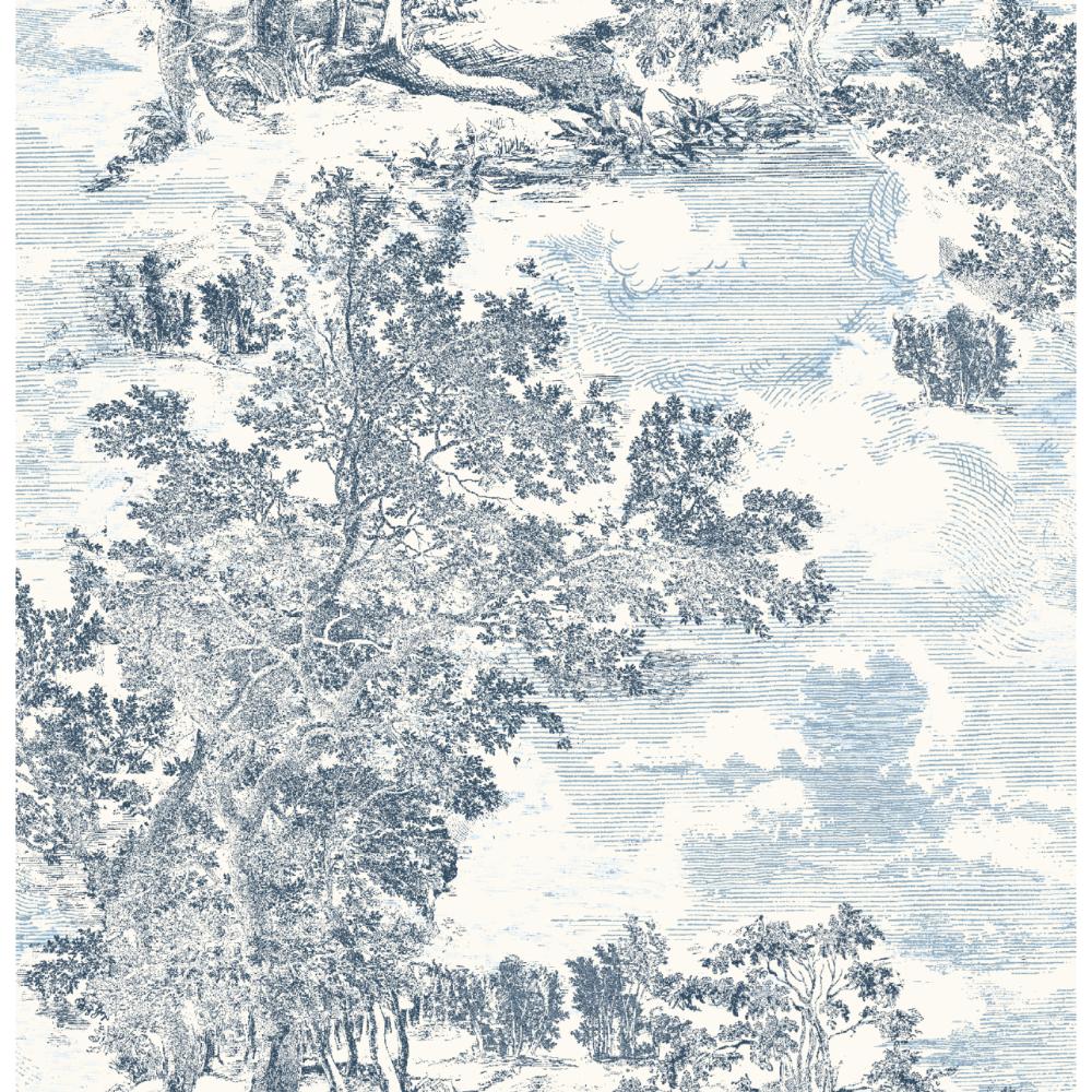 P. Kaufmann 160271WR Serene Scenes Peel & Stick Wallpaper in Sapphire