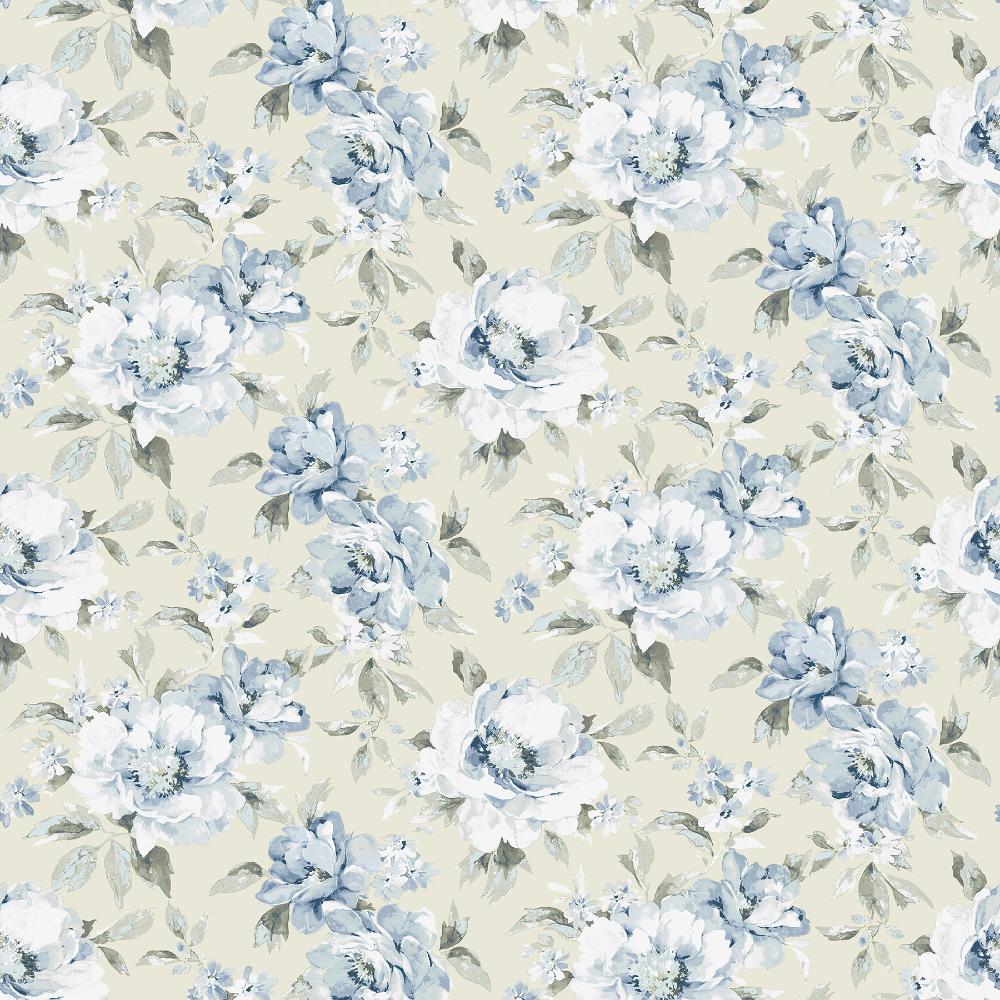 Surface Style 160331WR Whispery Floral Peel & Stick Wallpaper in Bluebell
