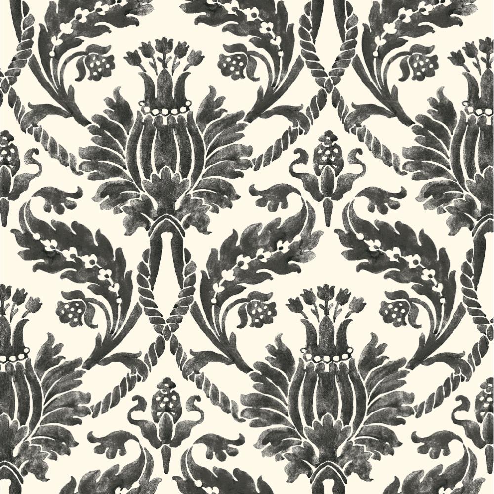 Surface Style 160572WR Tulip Time Peel & Stick Wallpaper in Noir