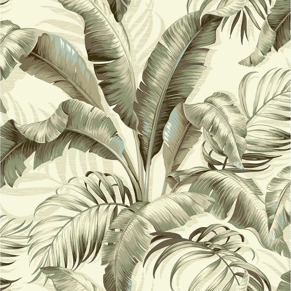 Tommy Bahama 802801WR Palmiers Peel and Stick Wallpaper in Silver Birch