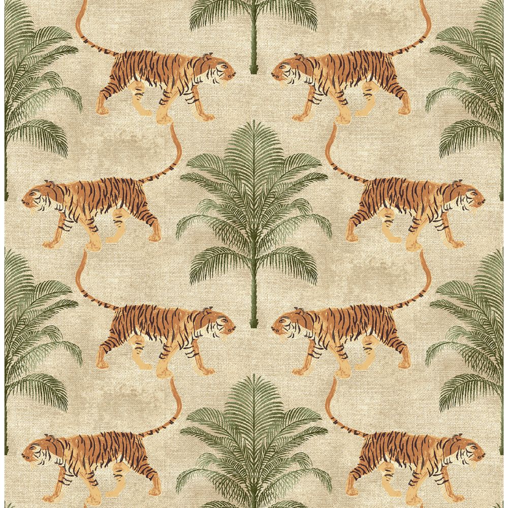 Tommy Bahama 802810WR Tiger And Tree Peel and Stick Wallpaper in Hemp