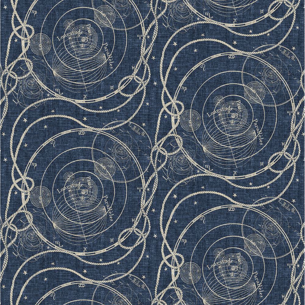 Tommy Bahama 802882WR Ropes & Spheres Peel and Stick Wallpaper in Indigo