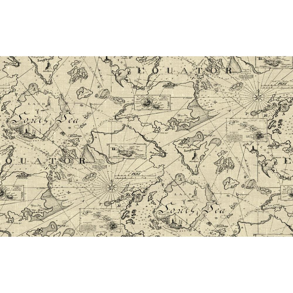 Tommy Bahama 802961WR Charted Course Peel & Stick Wallpaper in Parchment