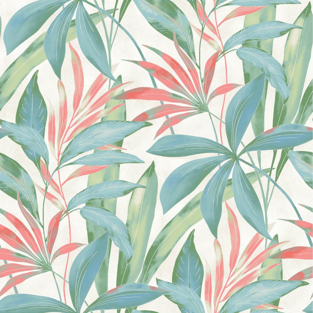 Tommy Bahama 880031WR Buena Vista Peel & Stick Wallpaper in Coral