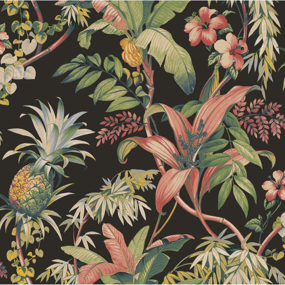 Tommy Bahama 880091WR Malay Botanic Peel & Stick Wallpaper in Ebony
