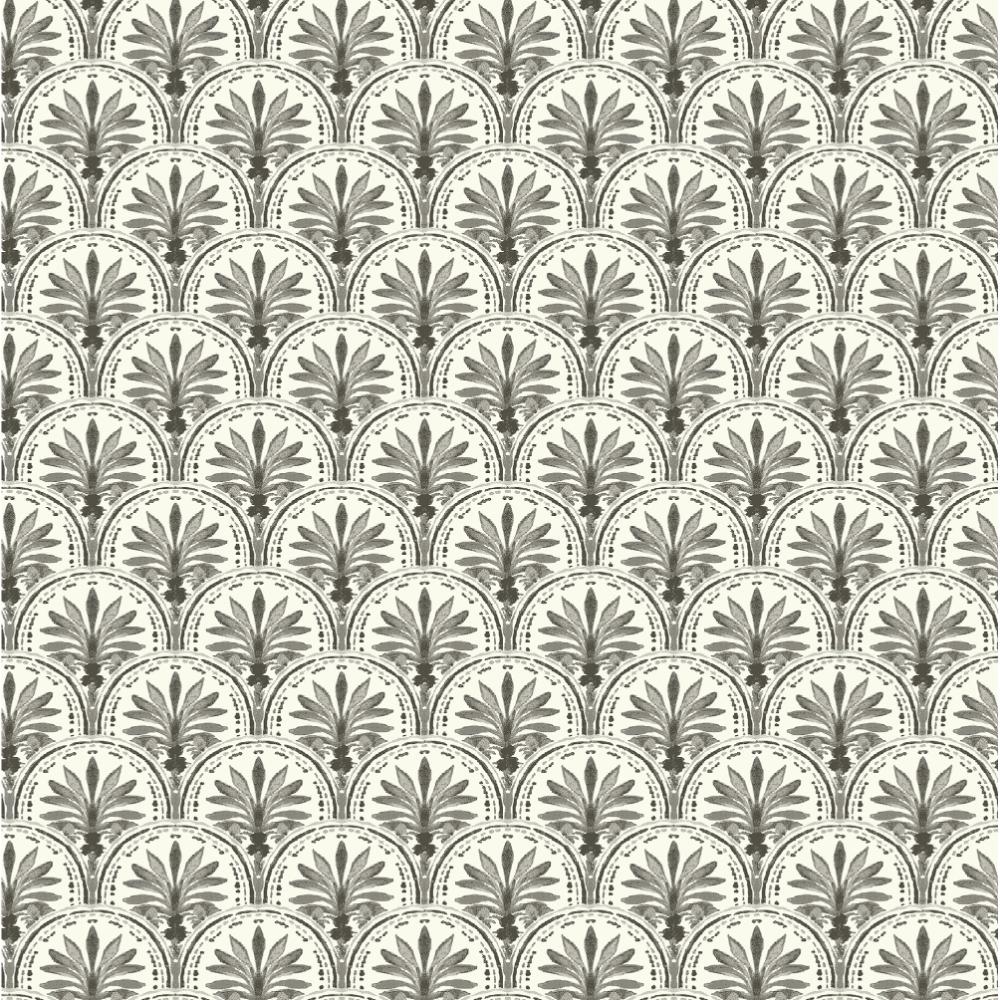 Tommy Bahama 880121WR Scalloping Peel & Stick Wallpaper in Charcoal