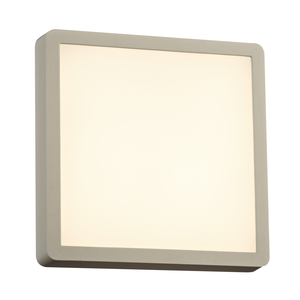 PLC Lighting 2258SL 1 Square silver exterior light from the Oliver collection