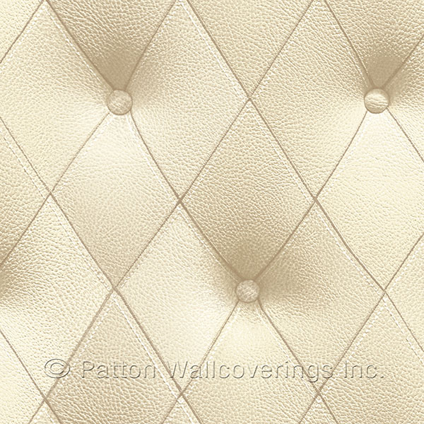 Patton Wallcoverings LL29572 Buttonback Wallpaper in Beige