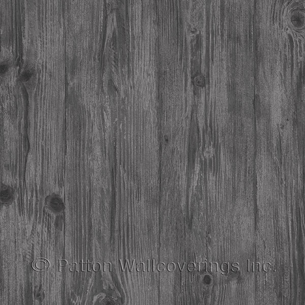 Patton Wallcoverings LL36207 Woodgrain Wallpaper in Black