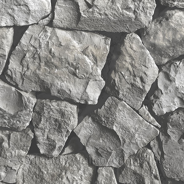 Patton Wallcoverings LL36218 Spanish Stone Wallpaper in Grey, Black