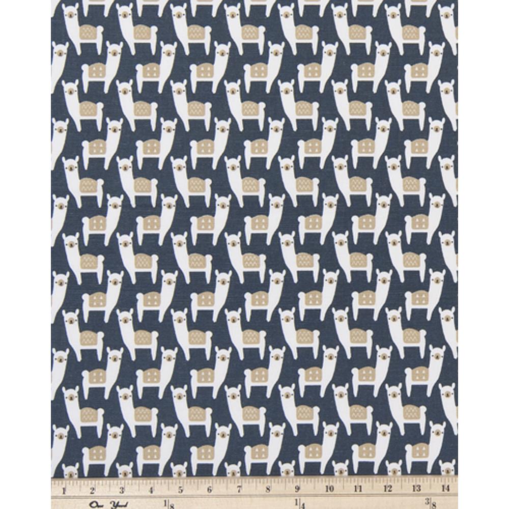 Premier Prints ALPACASPBL Alpaca Farm Spruce Blue Fabric