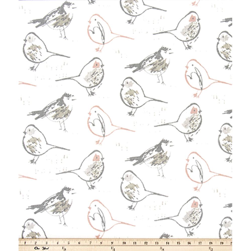 Premier Prints BIRDBLSC Bird Toile Blush/Slub Canvas Fabric
