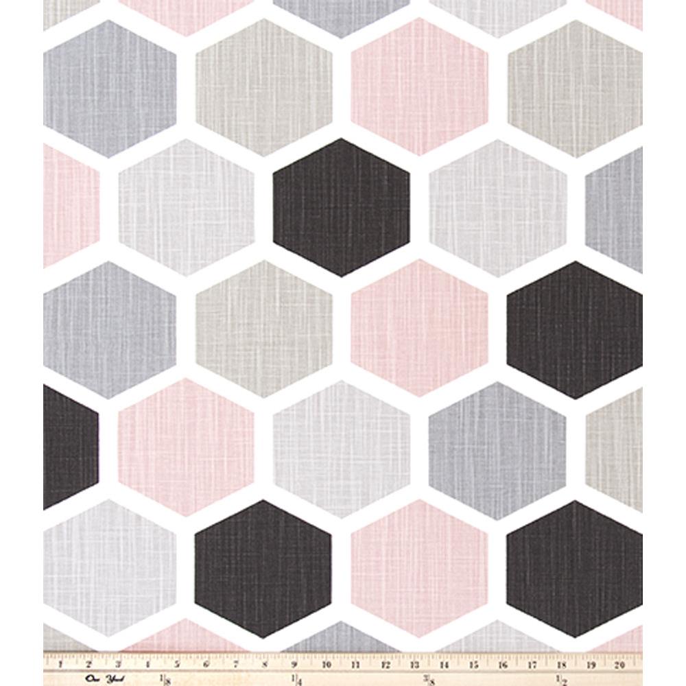 Premier Prints HEXAGONBLSC Hexagon Blush/Slub Canvas Fabric