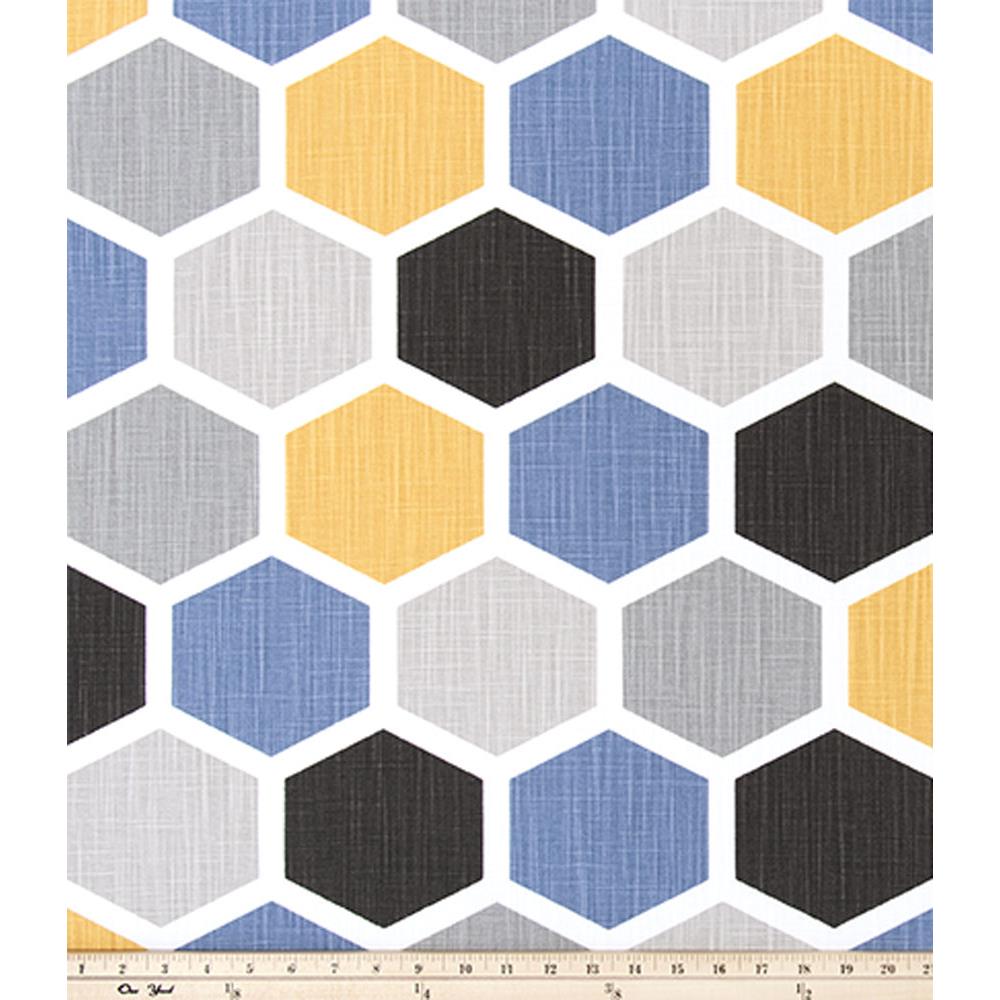 Premier Prints HEXAGONBRYSC Hexagon Brazilian Yellow/Slub Fabric