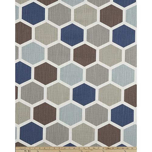 Premier Prints HEXAGONRBSC Hexagon Regal Blue/Slub Canvas Fabric
