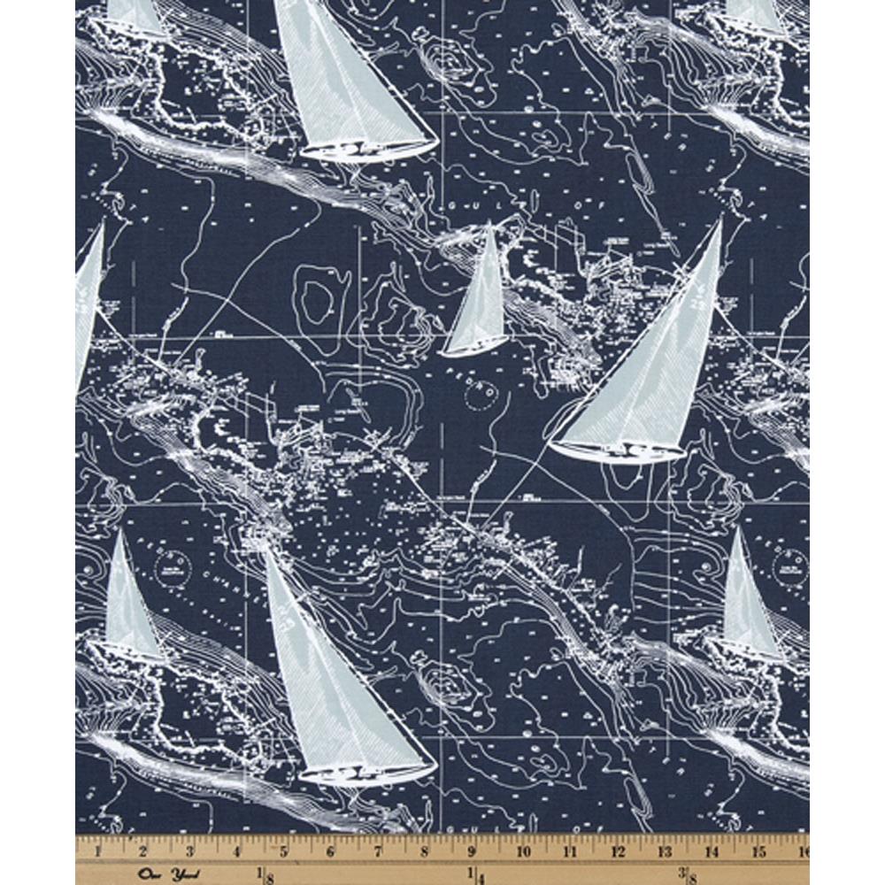 Premier Prints SAILAWVINI Sail Away Vintage Indigo Fabric