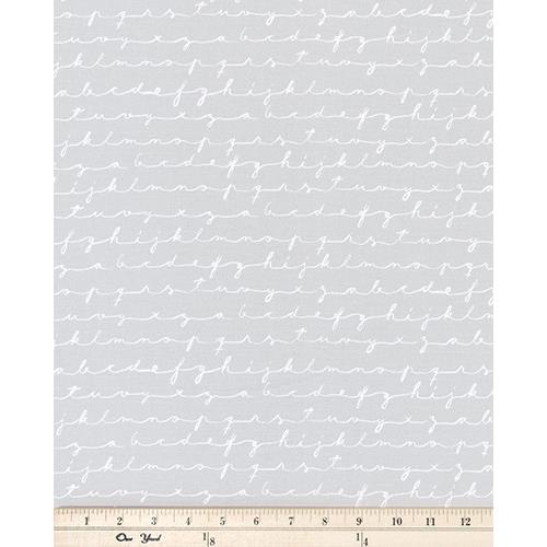 Premier Prints CHALKSCFG Chalk Script 7 Cotton Fabric in French Grey