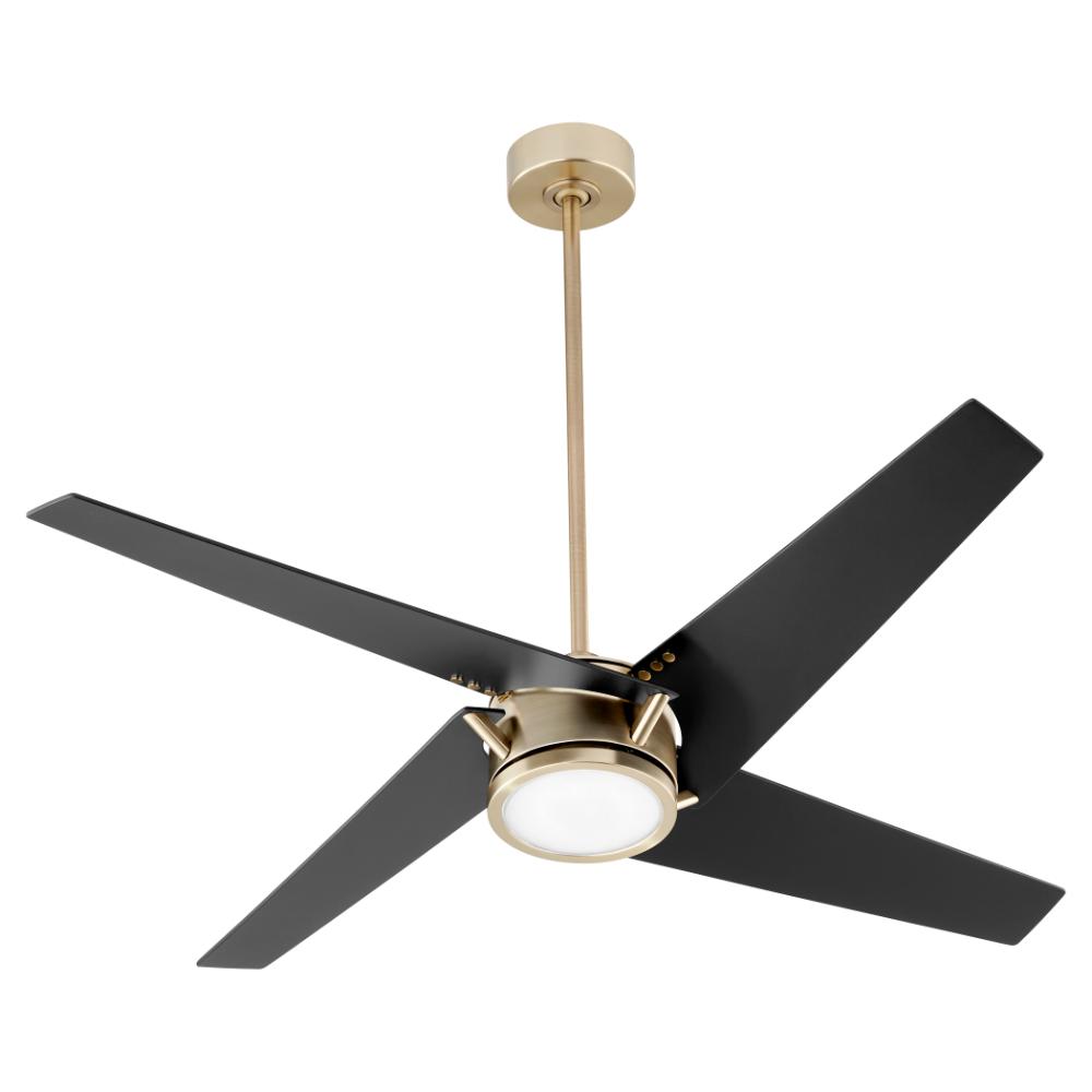 Quorum International 26544-80 Axis Soft Contemporary Ceiling Fan in Aged Brass