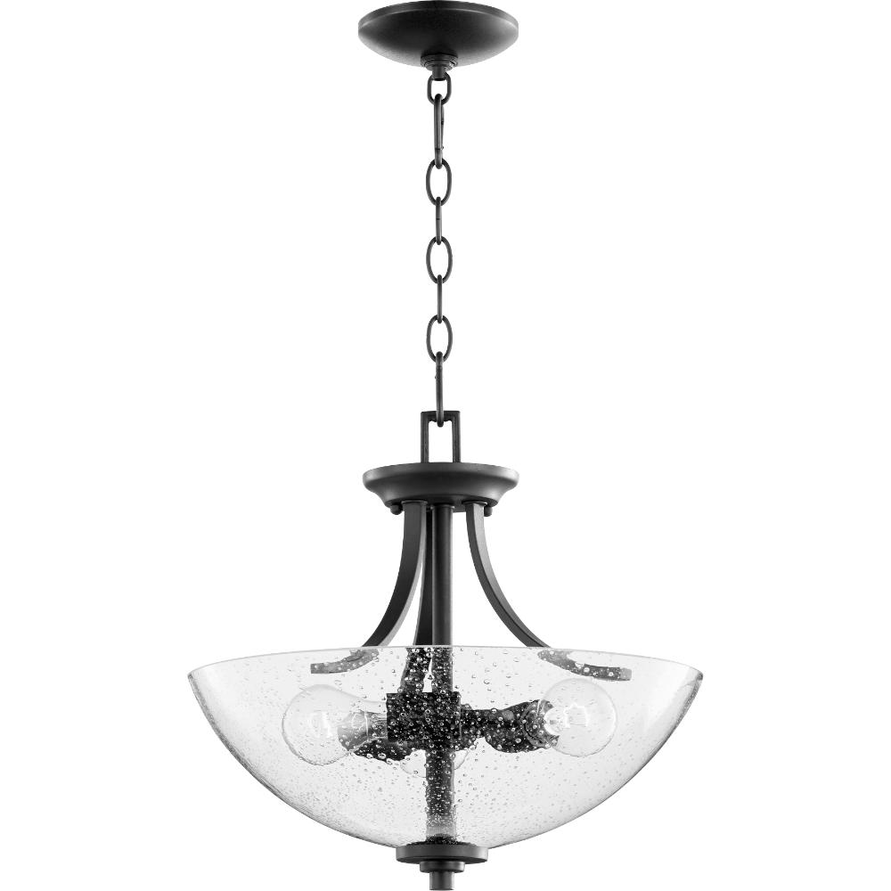Quorum International 2760-16-69 Reyes Traditional Dual Mount in Textured Black w/ Clear/Seeded