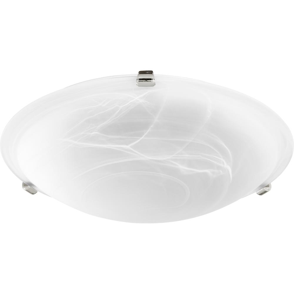 Quorum International 3000-16-62 Transitional Ceiling Mount in Polished Nickel w/ Faux Alabaster