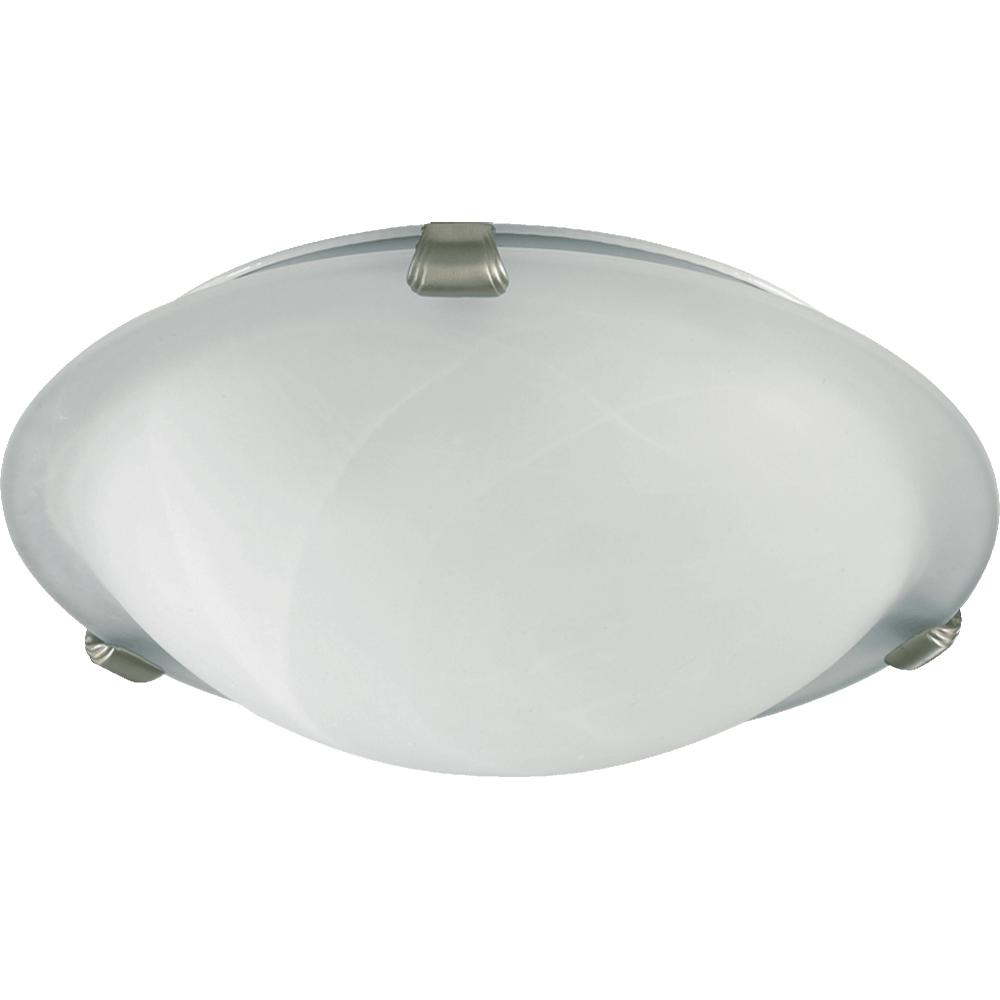 Quorum International 3000-16-65 Contemporary / Modern Three Light Flushmount Ceiling Fixture in Satin Nickel