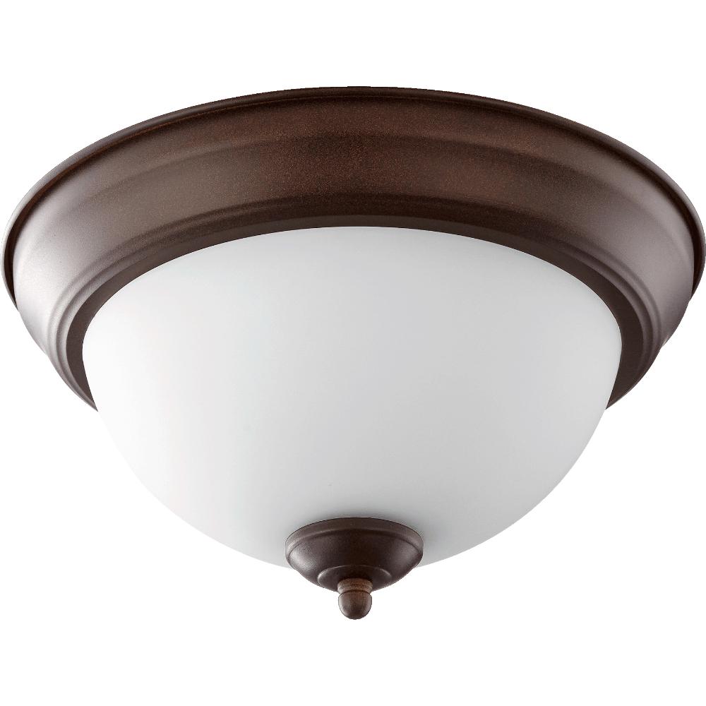 Quorum International 3063-11-86 Traditional Ceiling Mount in Oiled Bronze w/ Satin Opal