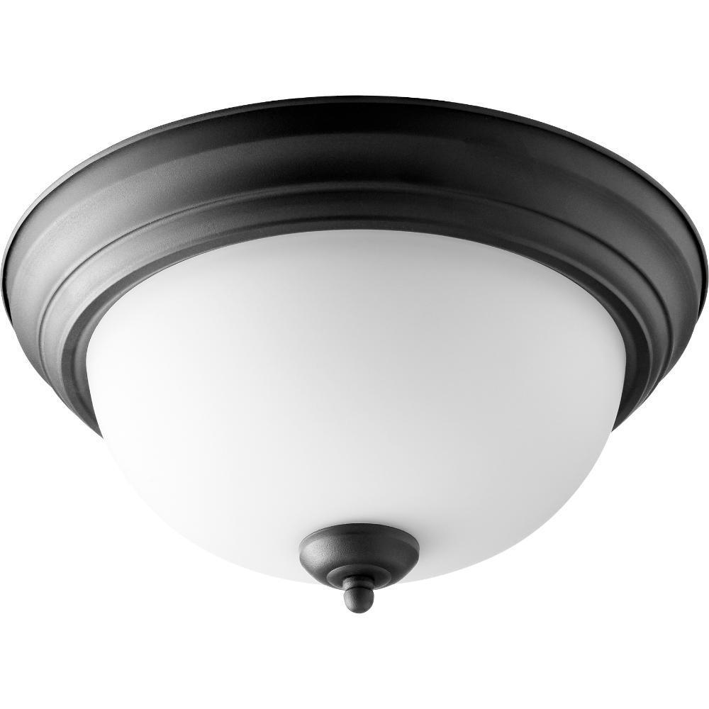 Quorum International 3063-13-69 Traditional Ceiling Mount in Textured Black w/ Satin Opal