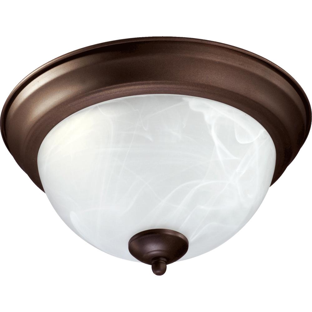 Quorum International 3066-11-86 Transitional 2 Light Down Lighting Flushmount Ceiling Fixture in Oiled Bronze