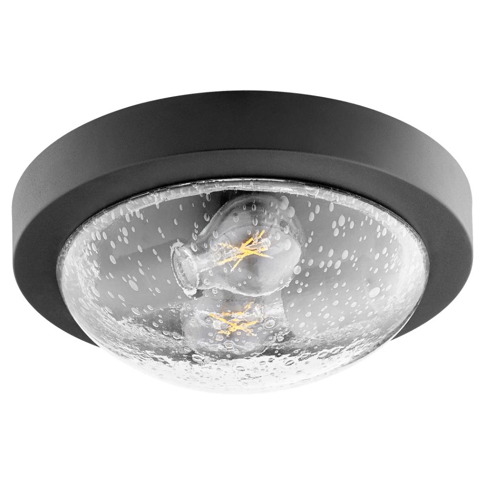 Quorum International 3502-11-69 Transitional Ceiling Mount in Textured Black w/ Clear/Seeded