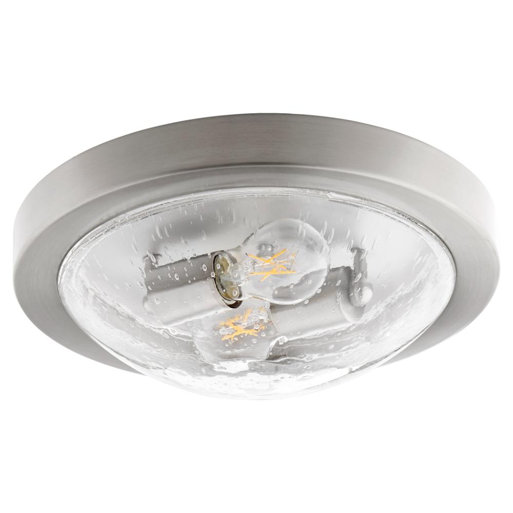 Quorum International 3502-13-65 Transitional Ceiling Mount in Satin Nickel w/ Clear/Seeded