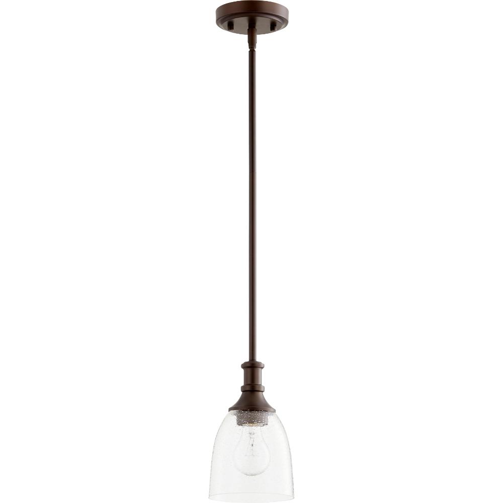 Quorum International 3811-186 Richmond Transitional Pendant in Oiled Bronze w/ Clear/Seeded