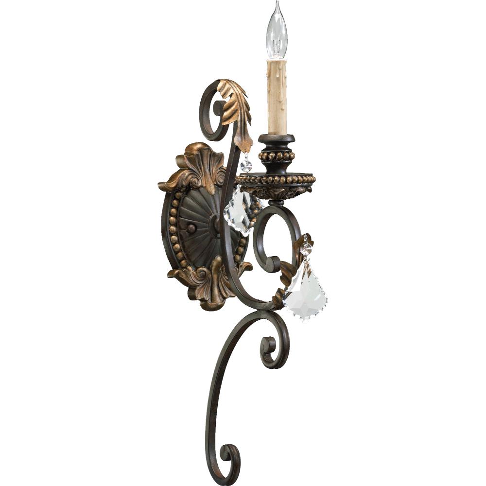 Quorum International 5357-1-44 Rio Salado Traditional Wall Mount in Toasted Sienna With Mystic Silver