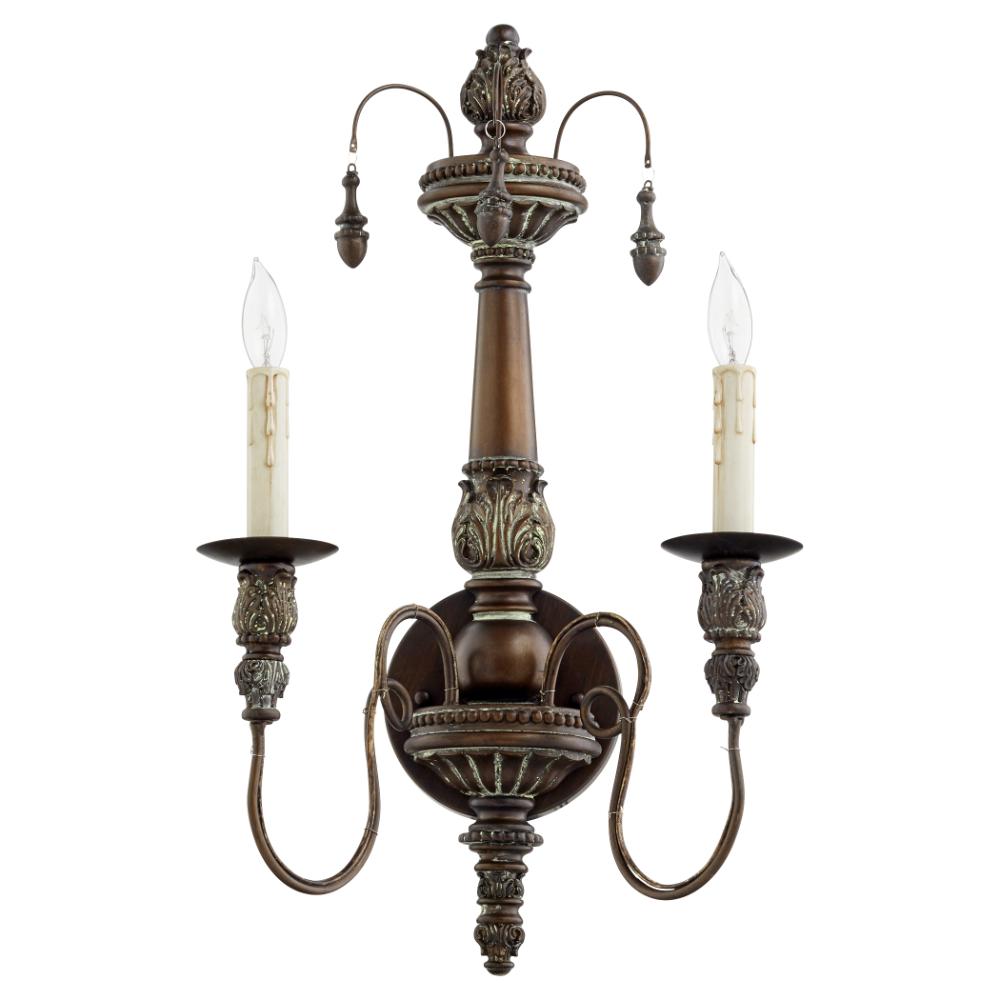 Quorum International 5506-2-39 Salento Traditional Wall Mount in Vintage Copper